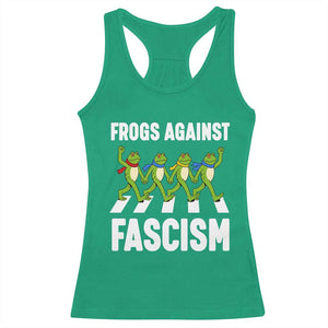 Walking Frog Against Fascism Racerback Tank Top Frogs Band Resistance Protest TS02 Irish Green Print Your Wear