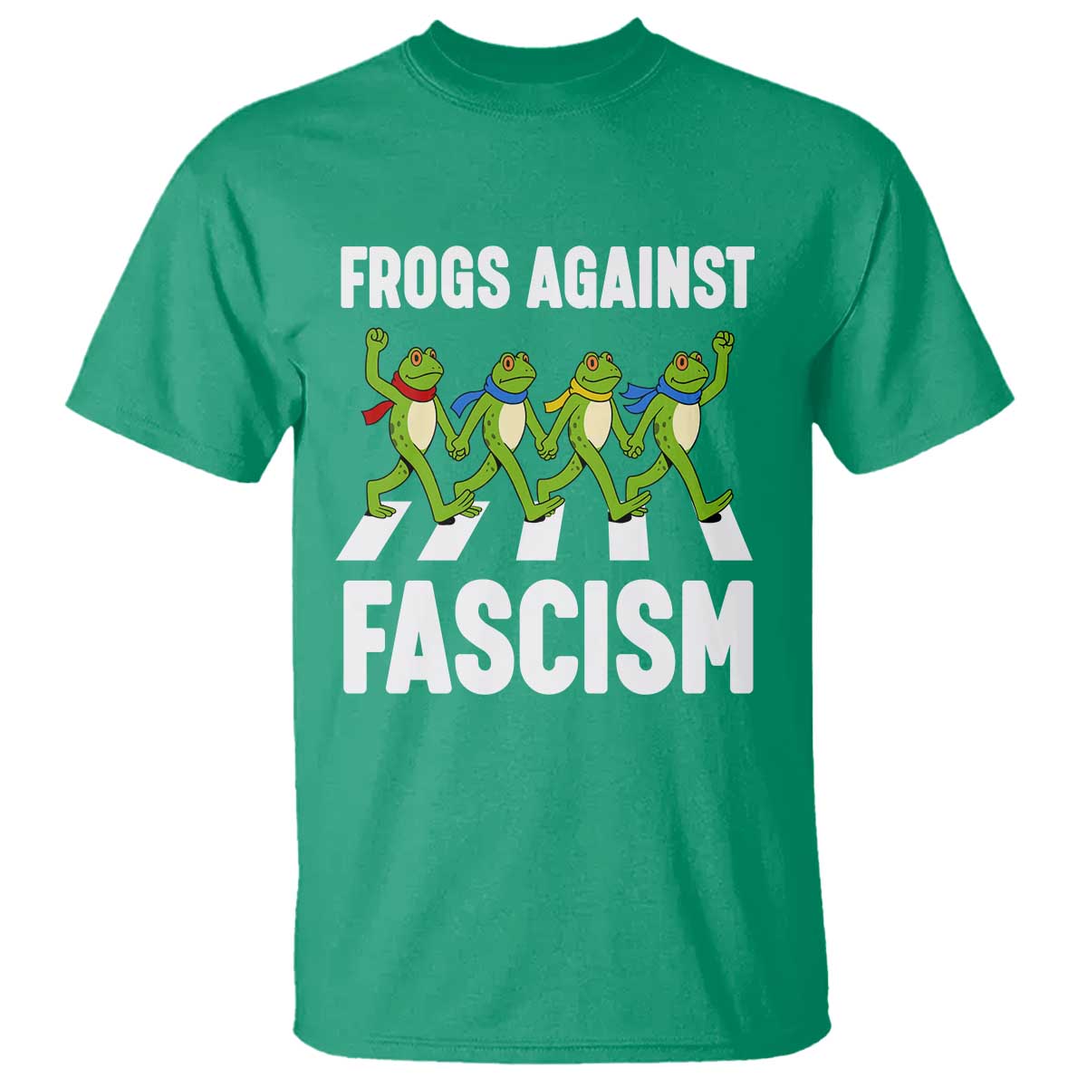Walking Frog Against Fascism T Shirt Frogs Band Resistance Protest TS02 Irish Green Print Your Wear