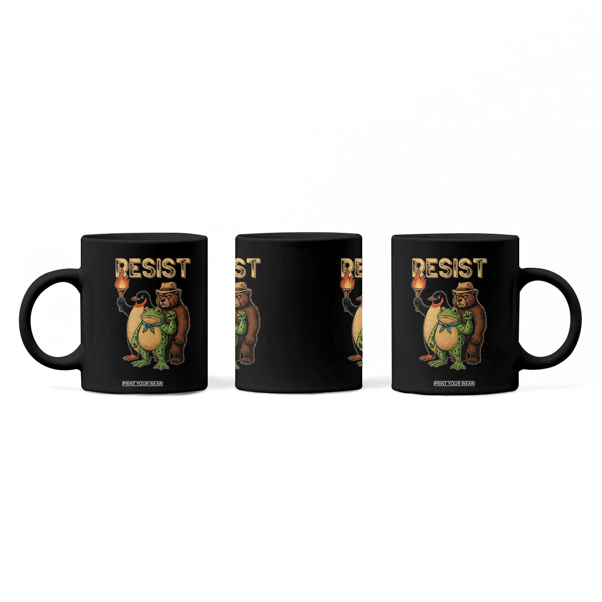 Resist Social Club 2025 Coffee Mug Bear Penguin Frog Protest Unity for Social Justice TS02 Print Your Wear