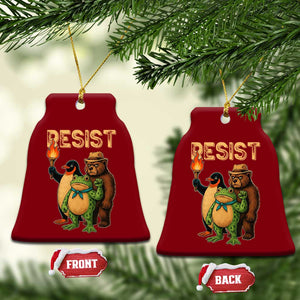 Resist Social Club 2025 Ceramic Ornament Bear Penguin Frog Protest Unity for Social Justice TS02 Print Your Wear
