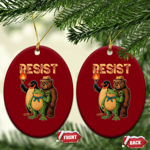 Resist Social Club 2025 Ceramic Ornament Bear Penguin Frog Protest Unity for Social Justice TS02 Print Your Wear