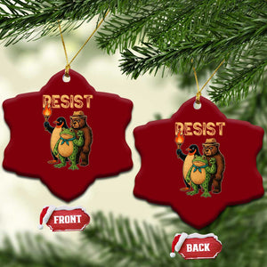 Resist Social Club 2025 Ceramic Ornament Bear Penguin Frog Protest Unity for Social Justice TS02 Print Your Wear