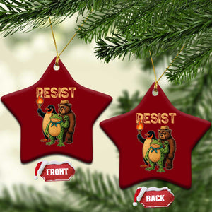 Resist Social Club 2025 Ceramic Ornament Bear Penguin Frog Protest Unity for Social Justice TS02 Print Your Wear