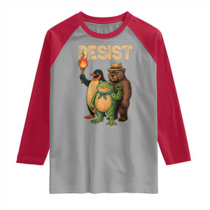Resist Social Club 2025 Raglan Shirt Bear Penguin Frog Protest Unity for Social Justice TS02 Sport Gray Red Print Your Wear