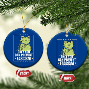 Only You Can Prevent Fascism Patriotic Frog Ceramic Ornament Resist Protest Poster TS02 1pc Blue Print Your Wear