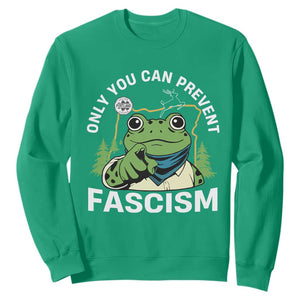 Only You Can Prevent Fascism Portland Frog Sweatshirt Resist Protest Scenic Edition TS02 Irish Green Print Your Wear