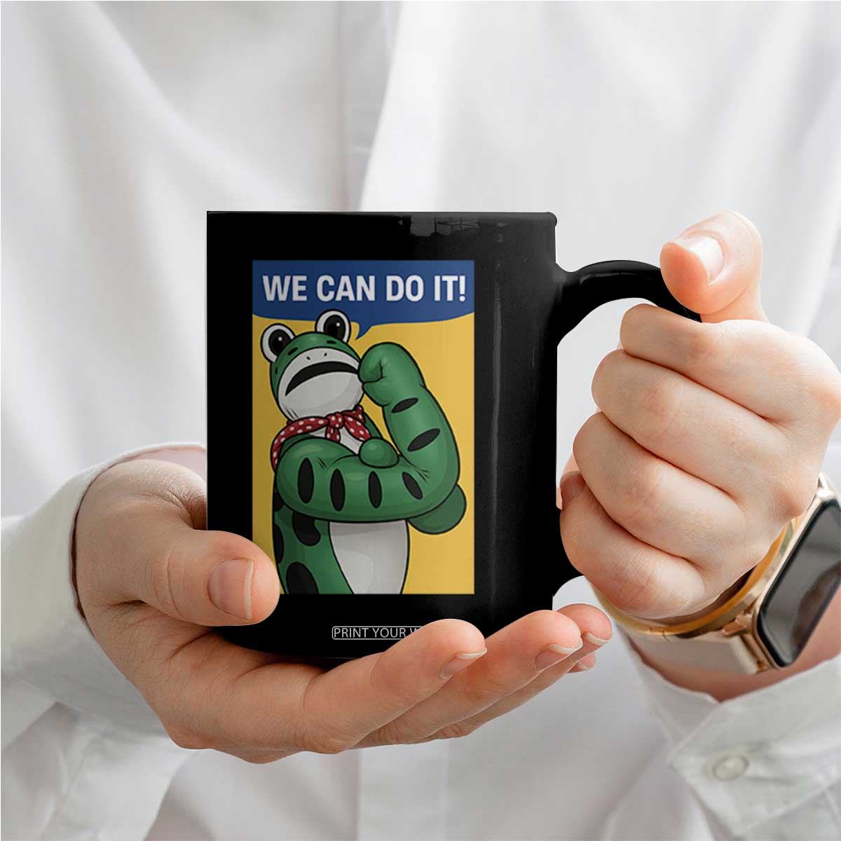 We Can Do It Rosie Frog Coffee Mug Resist Protest Parody Feminist Retro Poster TS02 Print Your Wear