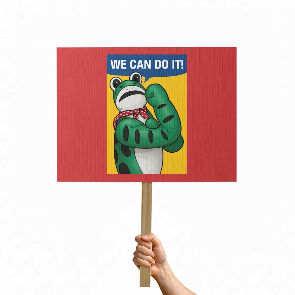 We Can Do It Rosie Frog Protest Sign Resist Protest Parody Feminist Retro Poster TS02 Horizontal 18