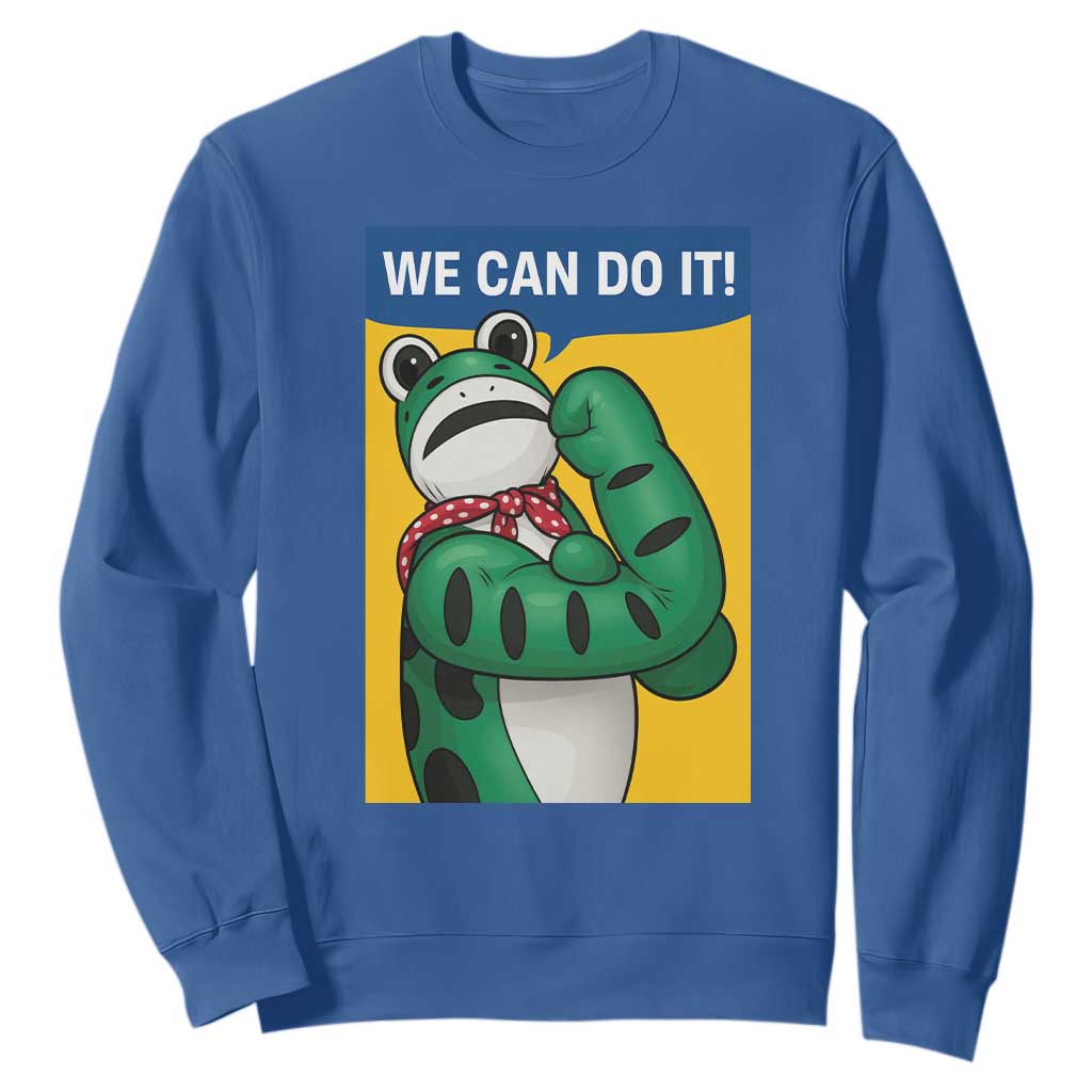 We Can Do It Rosie Frog Sweatshirt Resist Protest Parody Feminist Retro Poster TS02 Royal Blue Print Your Wear