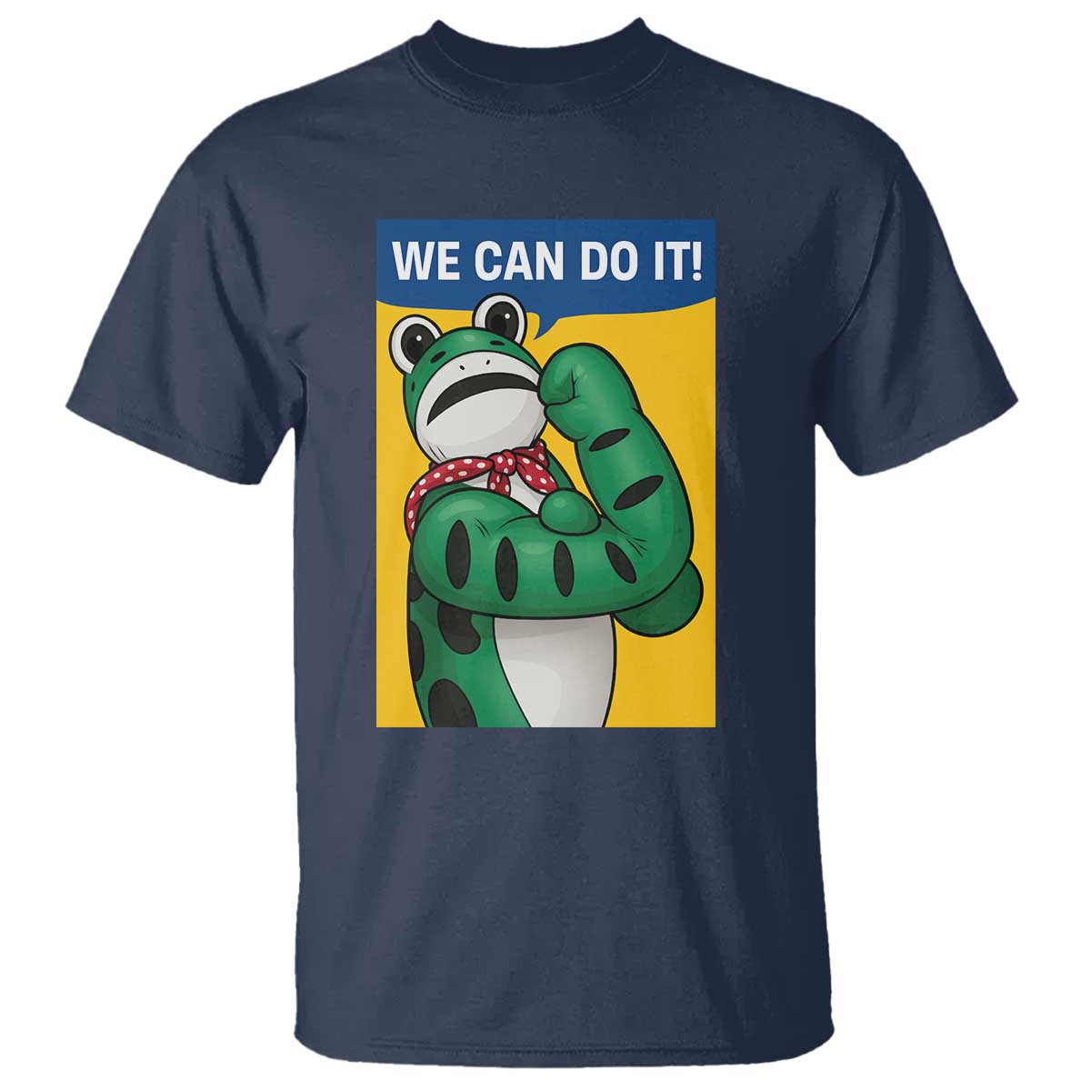 We Can Do It Rosie Frog T Shirt Resist Protest Parody Feminist Retro Poster TS02 Navy Print Your Wear
