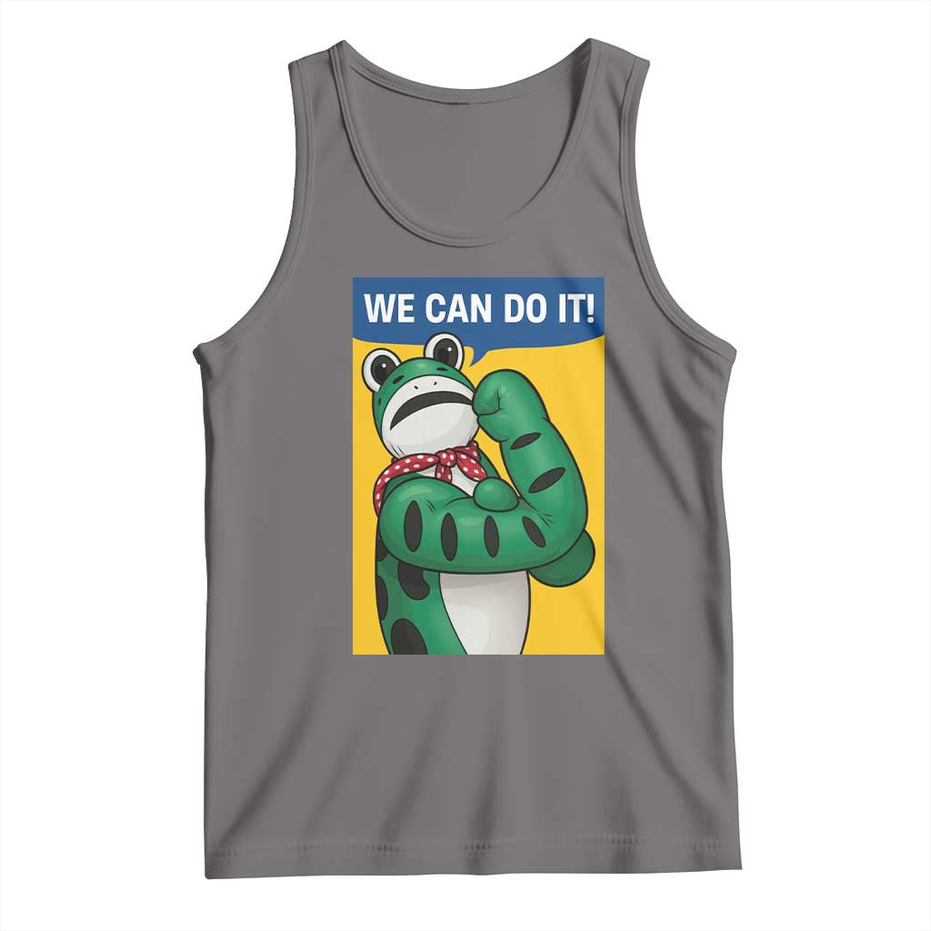 We Can Do It Rosie Frog Tank Top Resist Protest Parody Feminist Retro Poster TS02 Deep Heather Print Your Wear