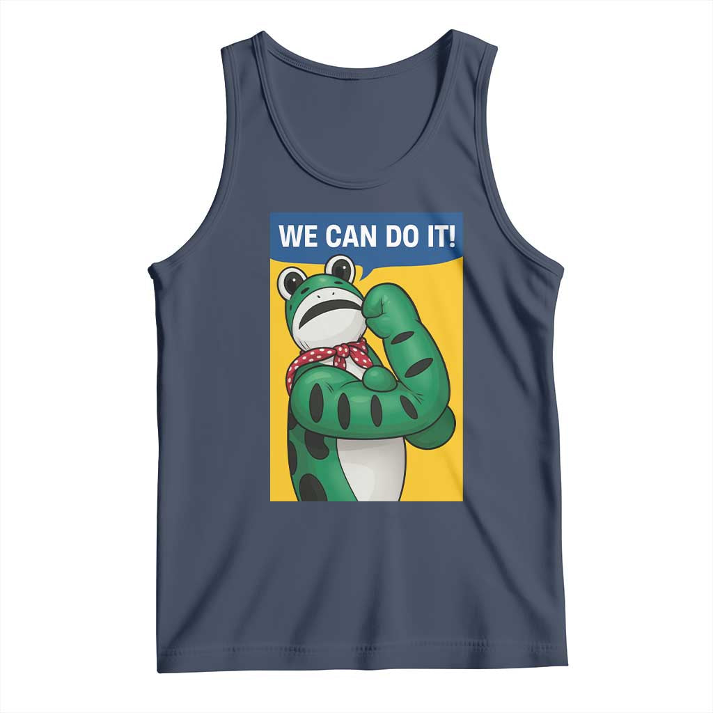 We Can Do It Rosie Frog Tank Top Resist Protest Parody Feminist Retro Poster TS02 Navy Print Your Wear