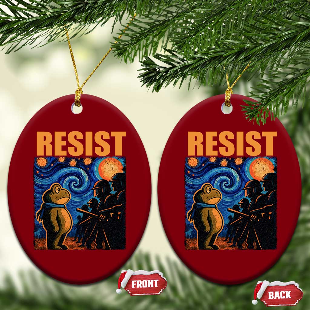 Starry Night Resist Frog Ceramic Ornament Resistance Protest Surreal Art Graphic TS02 Print Your Wear