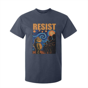 Starry Night Resist Frog T Shirt For Kid Resistance Protest Surreal Art Graphic TS02 Navy Print Your Wear