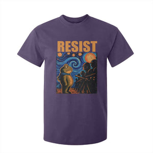 Starry Night Resist Frog T Shirt For Kid Resistance Protest Surreal Art Graphic TS02 Purple Print Your Wear