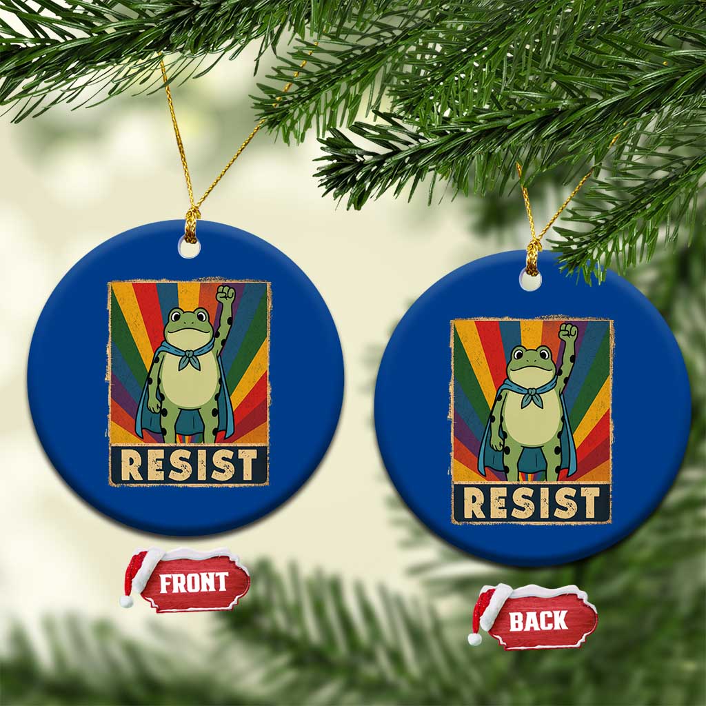 Rainbow Resist Frog Ceramic Ornament Portland Pride and Protest Resistance TS02 1pc Blue Print Your Wear