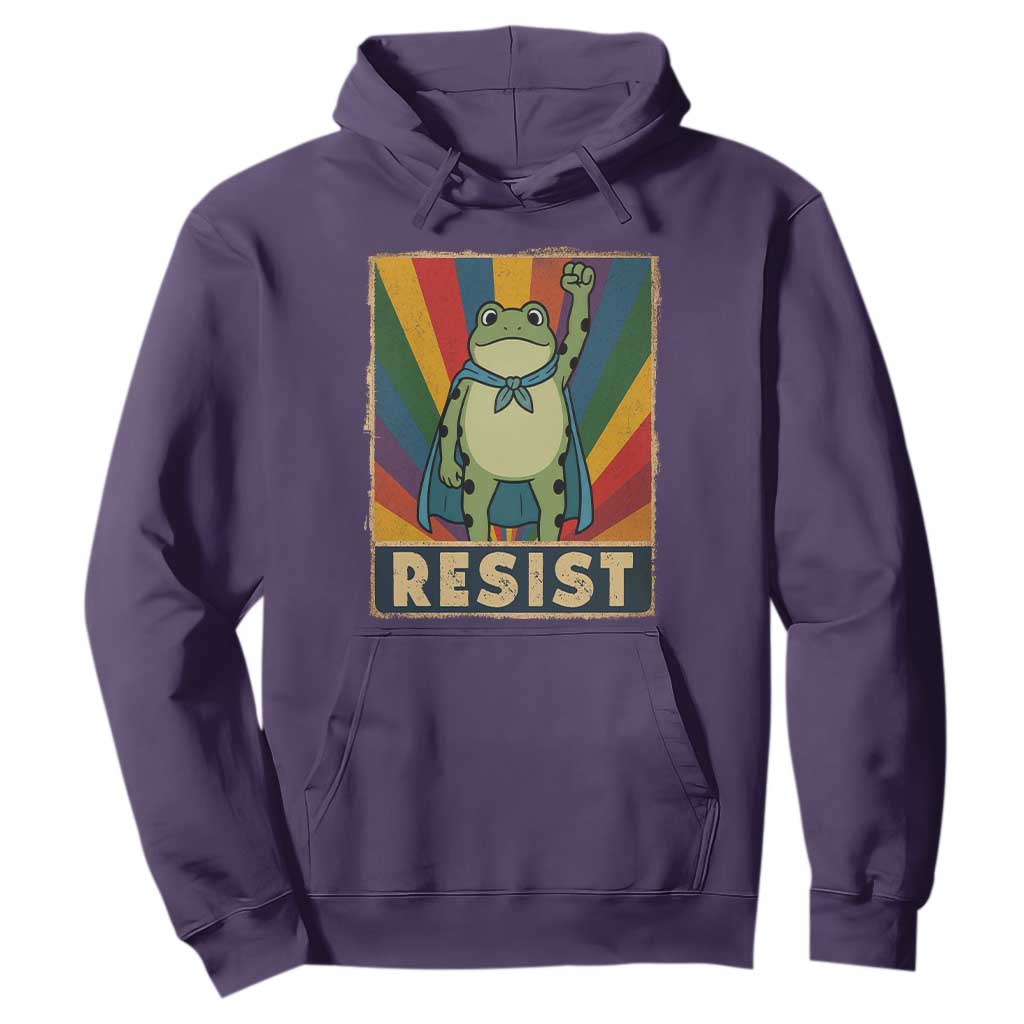 Rainbow Resist Frog Hoodie Portland Pride and Protest Resistance TS02 Purple Print Your Wear