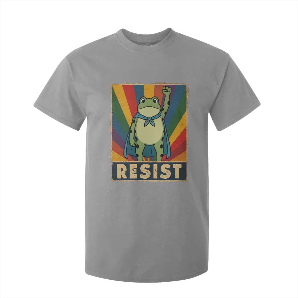 Rainbow Resist Frog T Shirt For Kid Portland Pride and Protest Resistance TS02 Sport Gray Print Your Wear