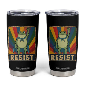 Rainbow Resist Frog Tumbler Cup Portland Pride and Protest Resistance TS02 Black Print Your Wear