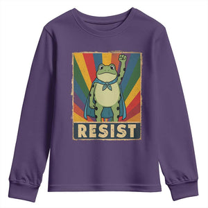 Rainbow Resist Frog Youth Sweatshirt Portland Pride and Protest Resistance TS02 Purple Print Your Wear
