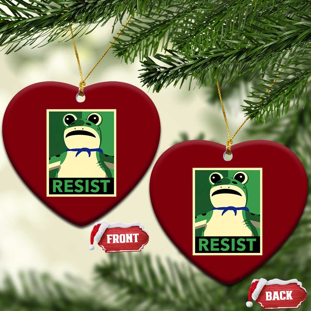 Frog Resist Poster Graphic Ceramic Ornament Portland Resistance Protest Minimalist TS02 Print Your Wear