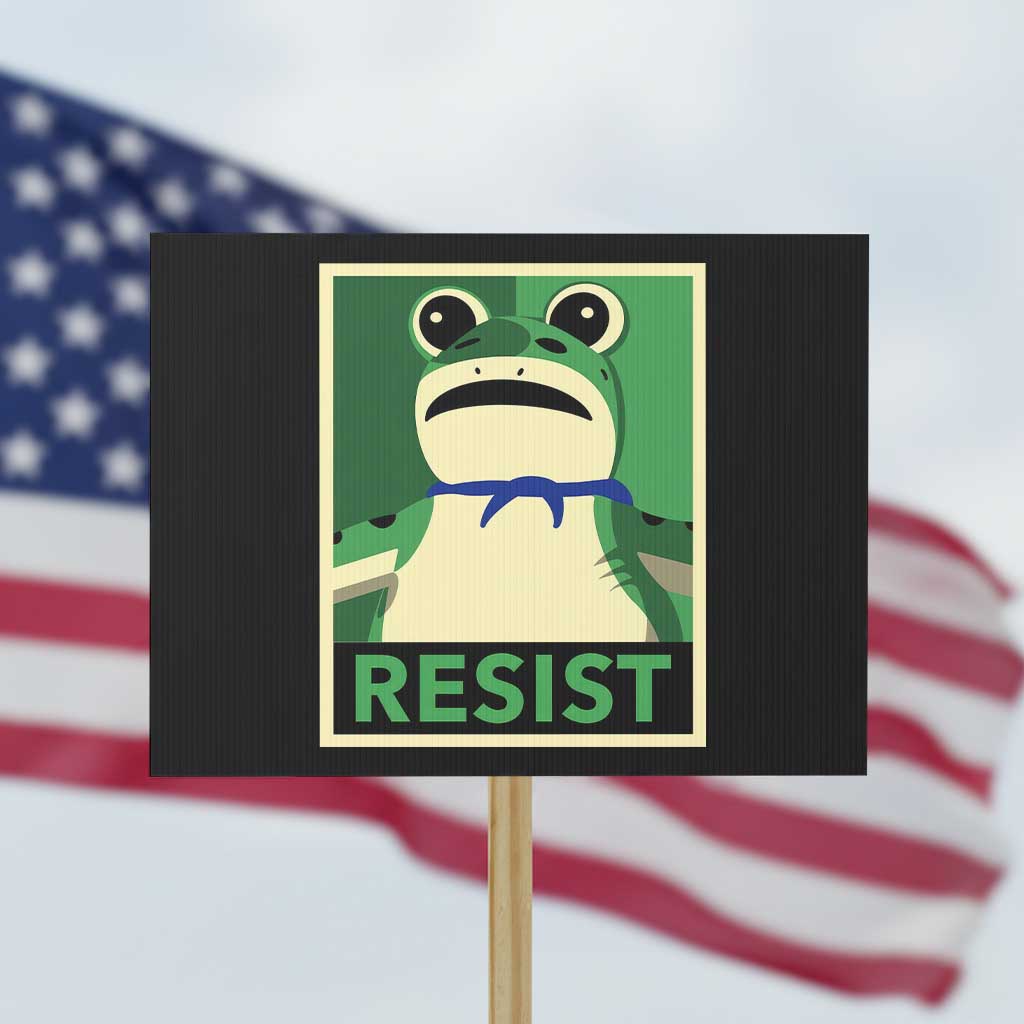 Frog Resist Poster Graphic Protest Sign Portland Resistance Protest Minimalist TS02 Horizontal 18