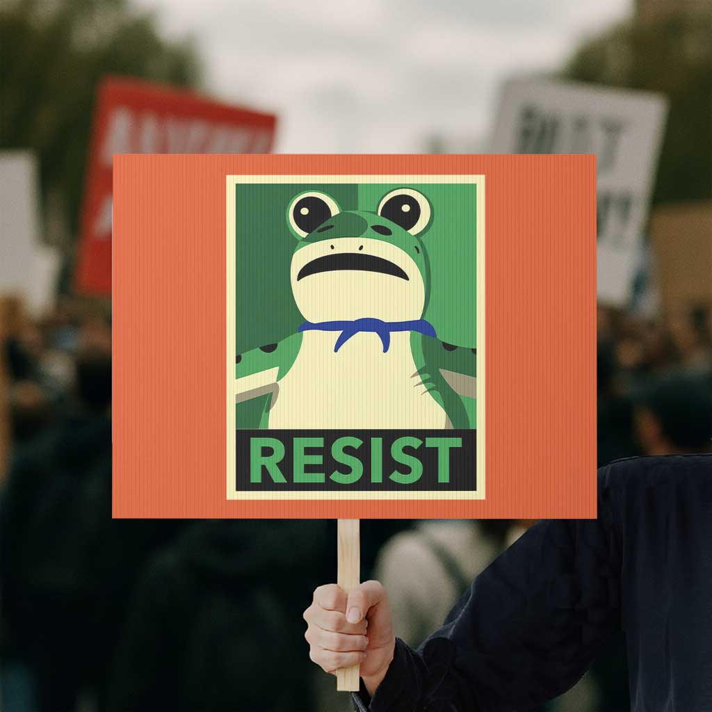 Frog Resist Poster Graphic Protest Sign Portland Resistance Protest Minimalist TS02 Horizontal 18