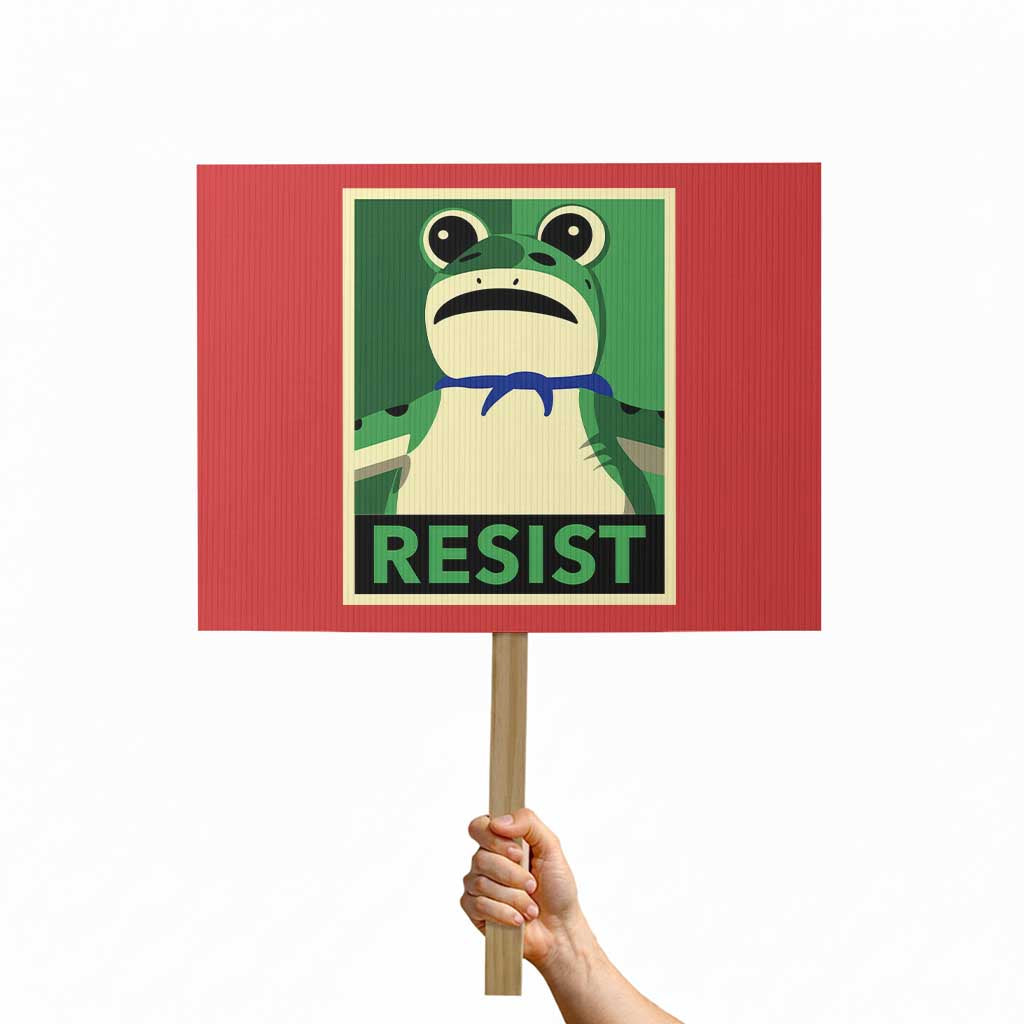 Frog Resist Poster Graphic Protest Sign Portland Resistance Protest Minimalist TS02 Horizontal 18