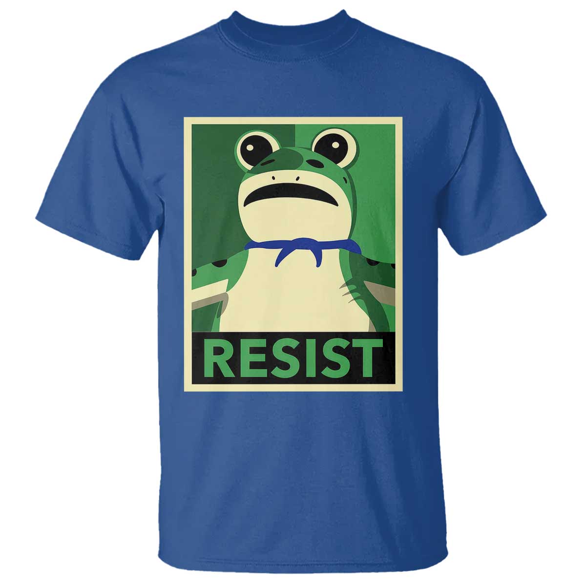 Frog Resist Poster Graphic T Shirt Portland Resistance Protest Minimalist TS02 Royal Blue Print Your Wear