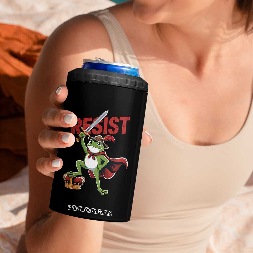 Sword Wielding Frog Resistance 4 in 1 Can Cooler Tumbler Resist Protest No Kings TS02 Print Your Wear