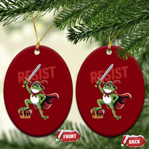 Sword Wielding Frog Resistance Ceramic Ornament Resist Protest No Kings TS02 Print Your Wear