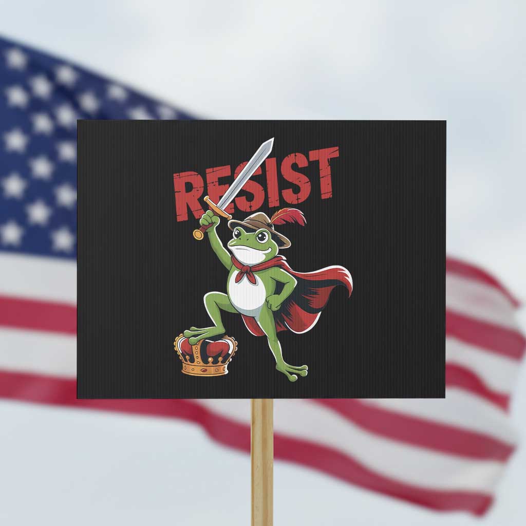 Sword Wielding Frog Resistance Protest Sign Resist Protest No Kings TS02 Horizontal 18
