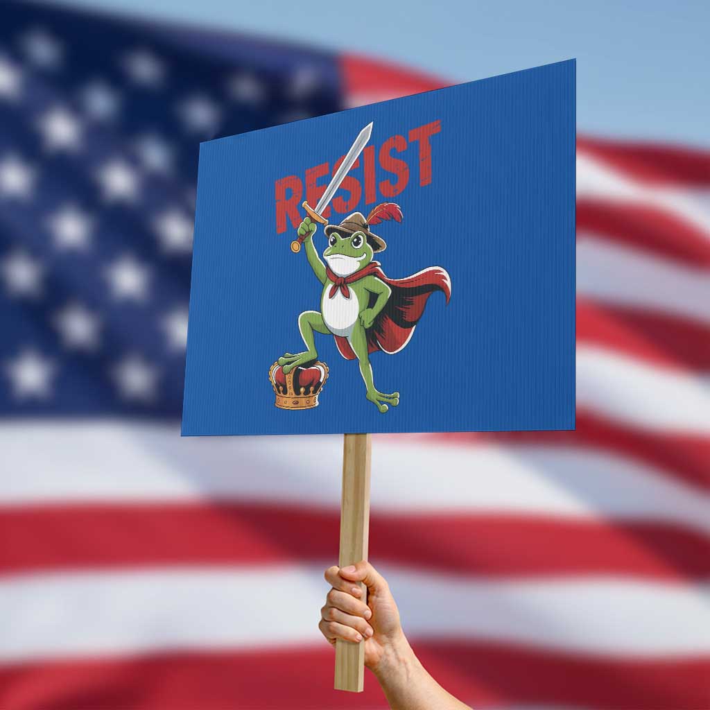 Sword Wielding Frog Resistance Protest Sign Resist Protest No Kings TS02 Horizontal 18