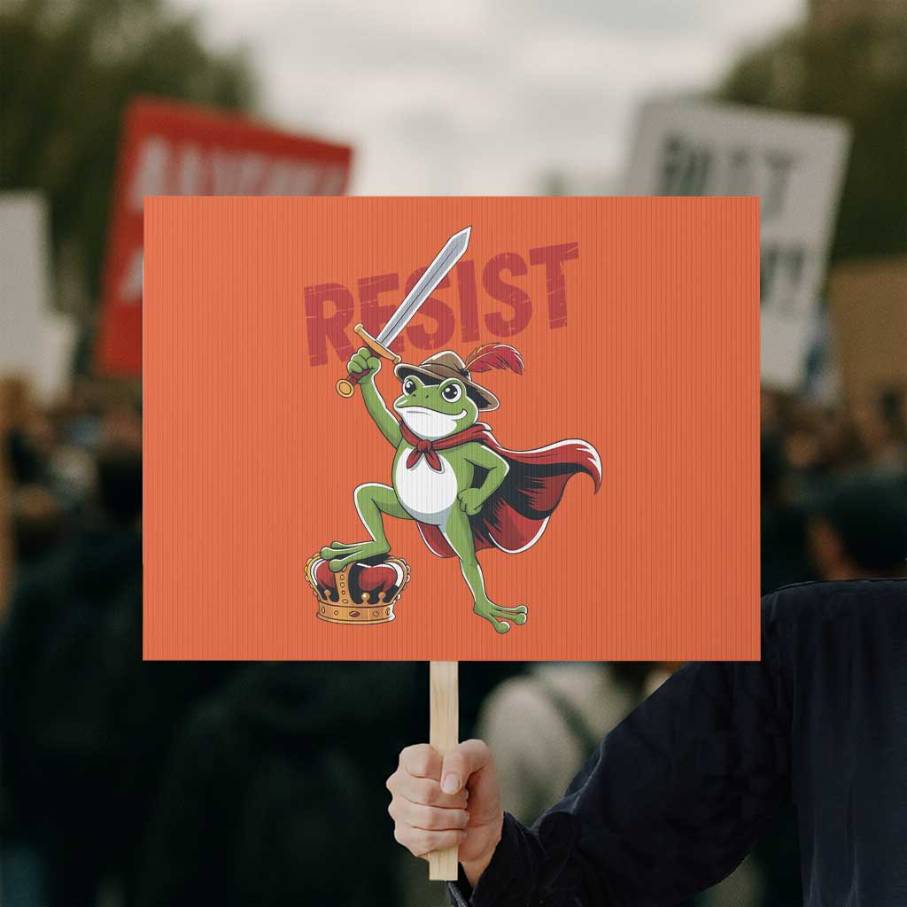 Sword Wielding Frog Resistance Protest Sign Resist Protest No Kings TS02 Horizontal 18