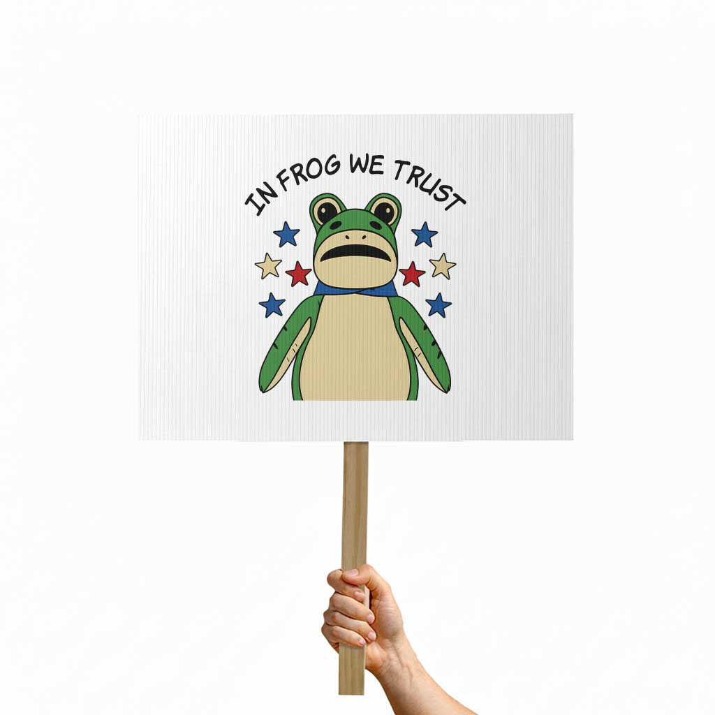 In Frog We Trust Protest Sign Patriotic Portland Frogs Protest American Flag TS02 Horizontal 18