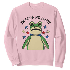 In Frog We Trust Sweatshirt Patriotic Portland Frogs Protest American Flag TS02 Light Pink Print Your Wear