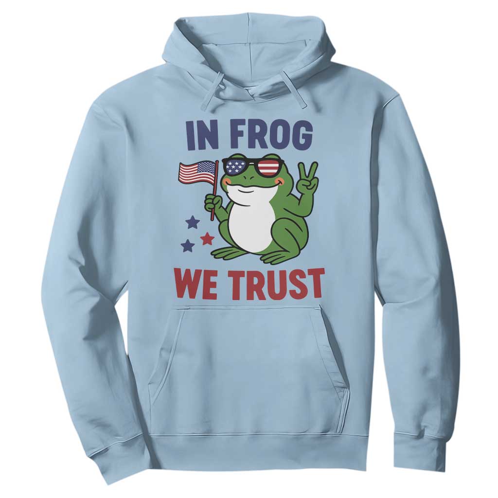In Frog We Trust Hoodie Patriotic Portland Frogs Protest TS02 Light Blue Print Your Wear