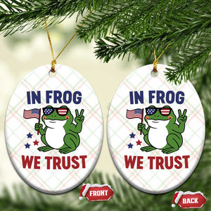 In Frog We Trust Ceramic Ornament Patriotic Portland Frogs Protest TS02 Print Your Wear