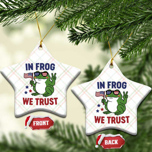 In Frog We Trust Ceramic Ornament Patriotic Portland Frogs Protest TS02 Print Your Wear