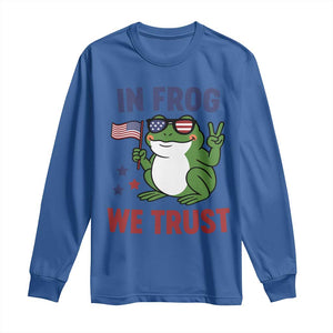 In Frog We Trust Long Sleeve Shirt Patriotic Portland Frogs Protest TS02 Royal Blue Print Your Wear