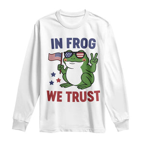 In Frog We Trust Long Sleeve Shirt Patriotic Portland Frogs Protest TS02 White Print Your Wear