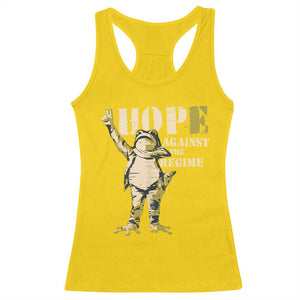 Stencil Protest Frog Racerback Tank Top Hope Against the Regime Portland Inflatable Resistance TS02 Daisy Print Your Wear