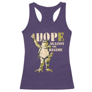 Stencil Protest Frog Racerback Tank Top Hope Against the Regime Portland Inflatable Resistance TS02 Purple Print Your Wear