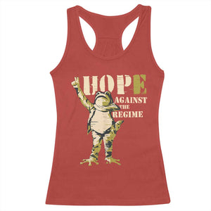 Stencil Protest Frog Racerback Tank Top Hope Against the Regime Portland Inflatable Resistance TS02 Red Print Your Wear