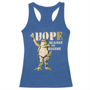 Stencil Protest Frog Racerback Tank Top Hope Against the Regime Portland Inflatable Resistance TS02 Royal Blue Print Your Wear