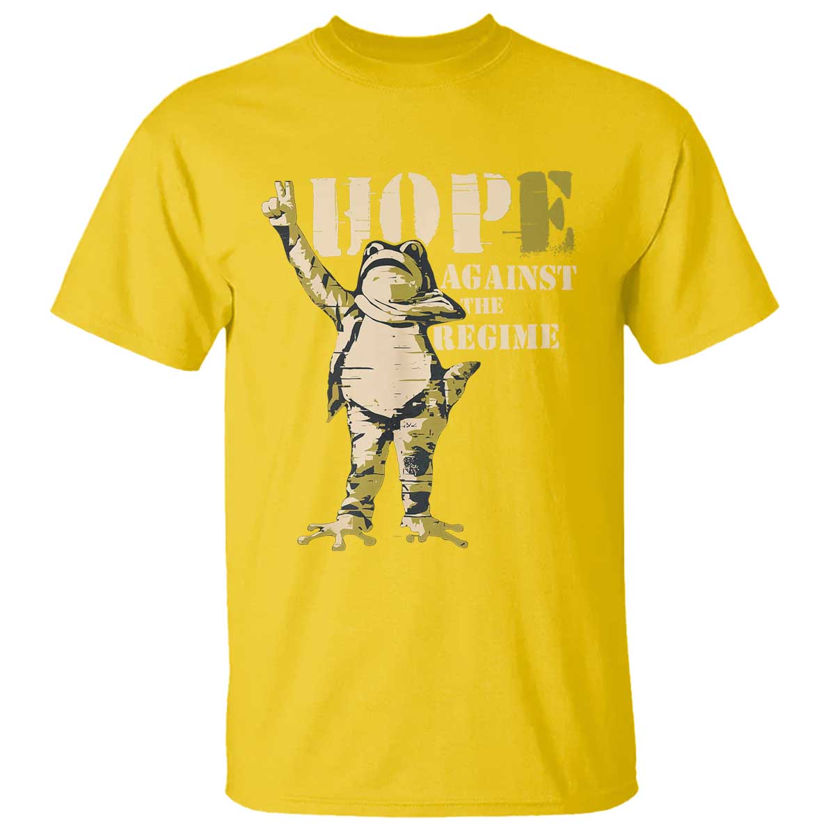 Stencil Protest Frog T Shirt Hope Against the Regime Portland Inflatable Resistance TS02 Daisy Print Your Wear