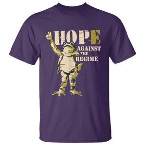 Stencil Protest Frog T Shirt Hope Against the Regime Portland Inflatable Resistance TS02 Purple Print Your Wear