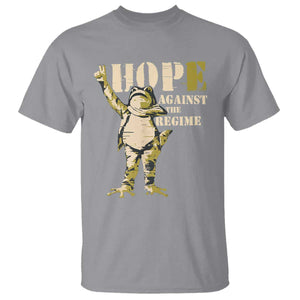Stencil Protest Frog T Shirt Hope Against the Regime Portland Inflatable Resistance TS02 Sport Gray Print Your Wear