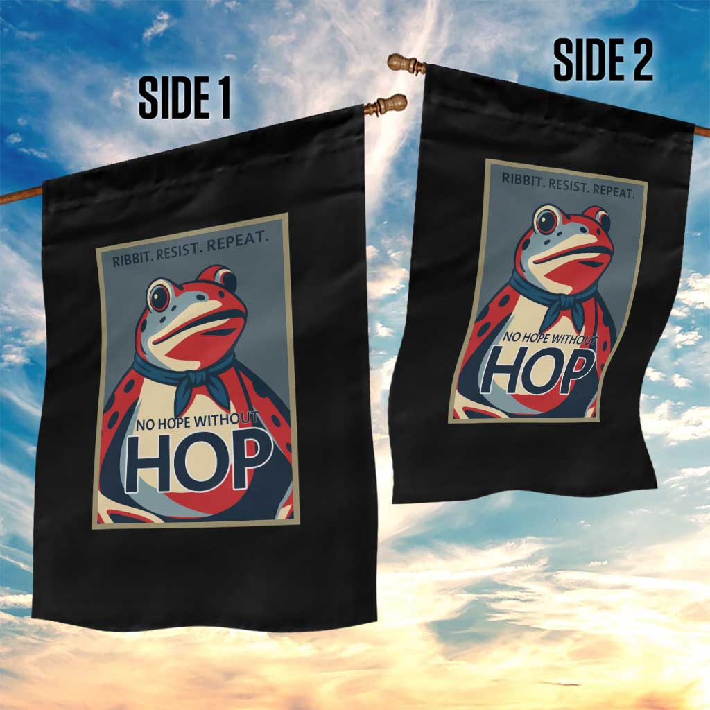 No Hope Without Hop Garden Flag Ribbit Resist Repeat Resistance Frog Protest Pop Art Graphic TS02 Print Your Wear