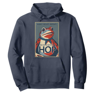 No Hope Without Hop Hoodie Ribbit Resist Repeat Resistance Frog Protest Pop Art Graphic TS02 Navy Print Your Wear